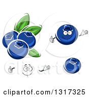 Clipart Of A Cartoon Face Hands And Blueberries Royalty Free Vector Illustration