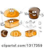 Clipart Of Cartoon Faces Hands And Bread Characters 2 Royalty Free Vector Illustration