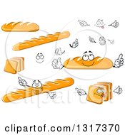 Clipart Of Cartoon Faces Hands And Bread Characters Royalty Free Vector Illustration