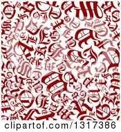 Poster, Art Print Of Seamless Background Pattern Of Red Old English Capital Letters On White