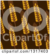 Poster, Art Print Of Seamless Background Patterns Of Gold Wheat On Brown 3