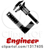 Clipart Of Vernier Caliper And Sets Quare Measurement Tools With Scale Over Text Royalty Free Vector Illustration by Vector Tradition SM