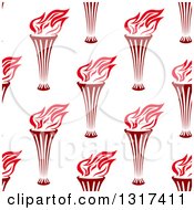 Clipart Of A Seamless Pattern Background Of Red Torches 2 Royalty Free Vector Illustration
