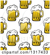 Clipart Of A Seamless Background Pattern Of Beer Mugs 3 Royalty Free Vector Illustration