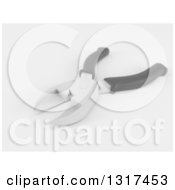 Clipart Of A 3d Pair Of Wire Cutters On Shading Royalty Free Illustration