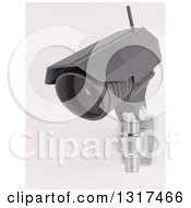 Poster, Art Print Of 3d Black Hd Cctv Security Surveillance Camera Mounted On A Wall On Off White 2