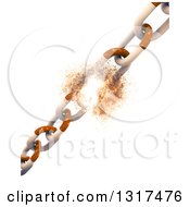 3d Cigarette Chain With One Breaking On White