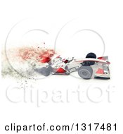 Poster, Art Print Of 3d F1 White And Red Race Car With Speed Blur Effect