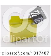Poster, Art Print Of 3d Padlock Securing A Yellow Folder On Off White