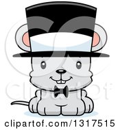 Poster, Art Print Of Cartoon Cute Happy Mouse Gentleman Wearing A Top Hat