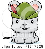Cartoon Cute Happy Robin Hood Mouse