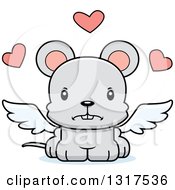 Poster, Art Print Of Cartoon Cute Mad Mouse Cupid