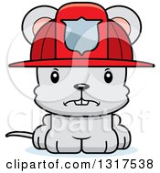 Poster, Art Print Of Cartoon Cute Mad Mouse Firefighter