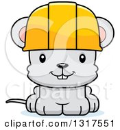 Poster, Art Print Of Cartoon Cute Happy Mouse Construction Worker