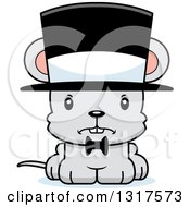 Poster, Art Print Of Cartoon Cute Mad Mouse Gentleman Wearing A Top Hat