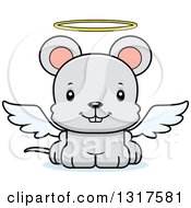 Poster, Art Print Of Cartoon Cute Happy Mouse Angel