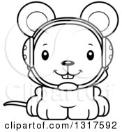 Poster, Art Print Of Cartoon Black And White Cute Happy Mouse Wrestler
