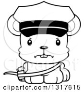Animal Lineart Clipart Of A Cartoon Black And WhiteCute Mad Mouse Mailman Royalty Free Outline Vector Illustration