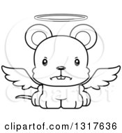 Poster, Art Print Of Cartoon Black And White Cute Mad Mouse Angel