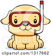 Animal Clipart Of A Cartoon Cute Happy Puppy Dog In Snorkel Gear Royalty Free Vector Illustration