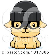Animal Clipart Of A Cartoon Cute Happy Puppy Dog Robber Royalty Free Vector Illustration
