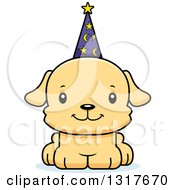 Poster, Art Print Of Cartoon Cute Happy Puppy Dog Wizard