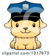 Cartoon Cute Happy Puppy Dog Police Officer
