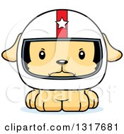 Poster, Art Print Of Cartoon Cute Mad Puppy Dog Race Car Driver
