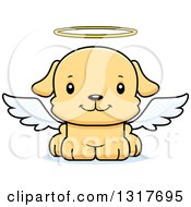 Poster, Art Print Of Cartoon Cute Happy Puppy Dog Angel
