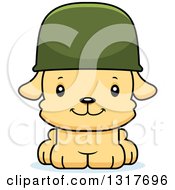 Poster, Art Print Of Cartoon Cute Happy Puppy Dog Army Soldier