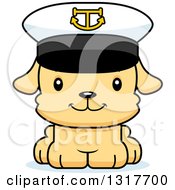 Animal Clipart Of A Cartoon Cute Happy Puppy Dog Captain Royalty Free Vector Illustration