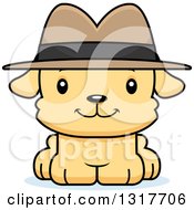 Animal Clipart Of A Cartoon Cute Happy Puppy Dog Detective Royalty Free Vector Illustration
