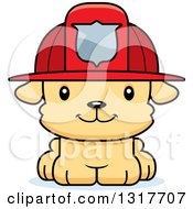 Poster, Art Print Of Cartoon Cute Happy Puppy Dog Fireman