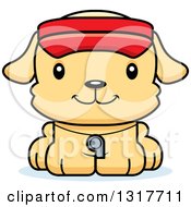 Cartoon Cute Happy Puppy Dog Lifeguard
