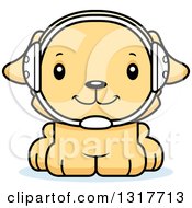 Animal Clipart Of A Cartoon Cute Happy Puppy Dog Wrestler Royalty Free Vector Illustration