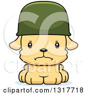 Animal Clipart Of A Cartoon Cute Mad Puppy Dog Army Soldier Royalty Free Vector Illustration