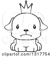 Poster, Art Print Of Cartoon Black And White Cute Mad Puppy Dog Prince