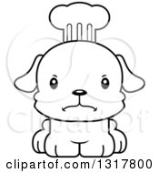 Poster, Art Print Of Cartoon Black And White Cute Mad Puppy Dog Chef