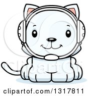 Poster, Art Print Of Cartoon Cute Happy White Kitten Cat Wrestler