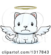 Poster, Art Print Of Cartoon Cute Mad White Kitten Cat Angel