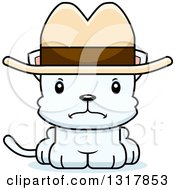 Poster, Art Print Of Cartoon Cute Mad White Kitten Cat Cowboy