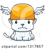 Cartoon Cute Mad White Kitten Cat Hermes
