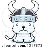 Poster, Art Print Of Cartoon Cute Mad White Kitten Cat Viking