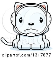 Poster, Art Print Of Cartoon Cute Mad White Kitten Cat Wrestler
