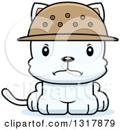 Cartoon Cute Mad White Kitten Cat Zookeeper
