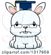 Animal Clipart Of A Cartoon Cute Mad White Rabbit Professor Royalty Free Vector Illustration