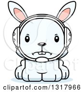 Animal Clipart Of A Cartoon Cute Mad White Rabbit Wrestler Royalty Free Vector Illustration