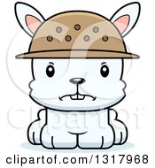 Animal Clipart Of A Cartoon Cute Mad White Rabbit Zookeeper Royalty Free Vector Illustration