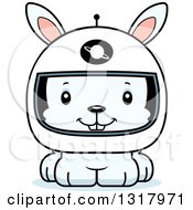 Poster, Art Print Of Cartoon Cute Happy White Rabbit Astronaut