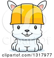 Poster, Art Print Of Cartoon Cute Happy White Rabbit Construction Worker